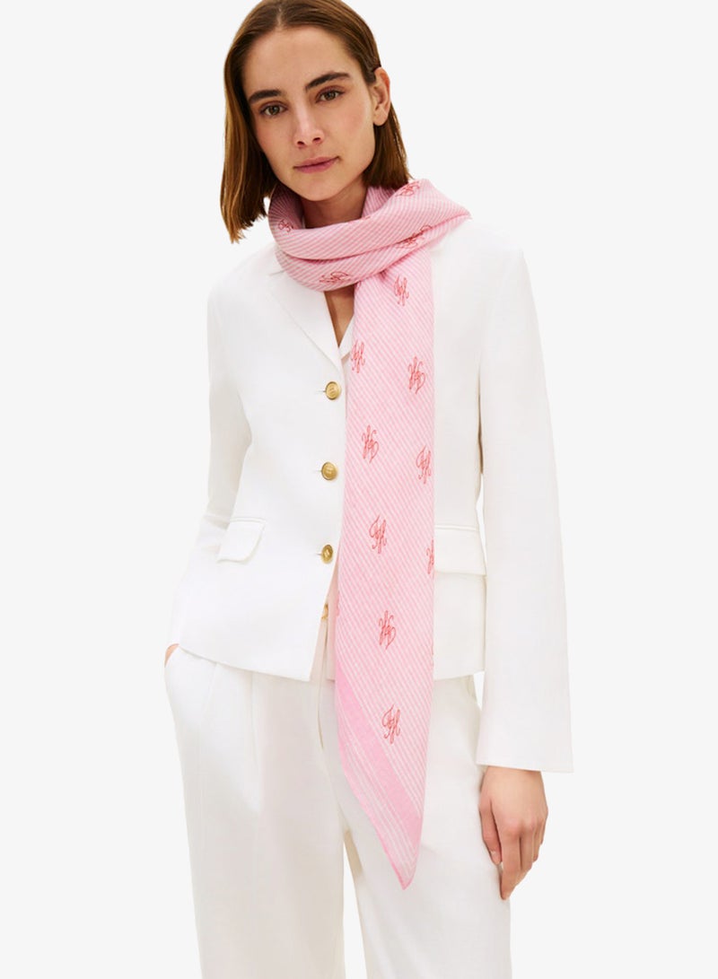 TOMMY HILFIGER Pure Linen Repeat Logo Square Scarf - Image 2
